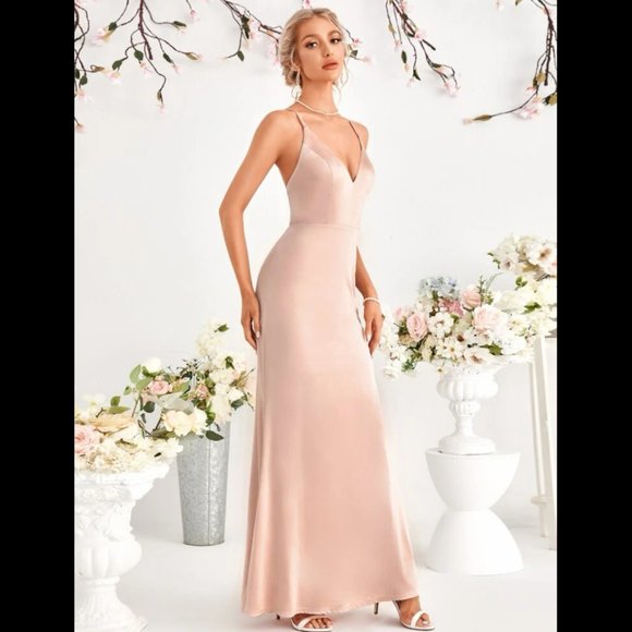 Backless, Lace Up Mermaid Hem Dress (Bridesmaid) - Picture 3 of 5